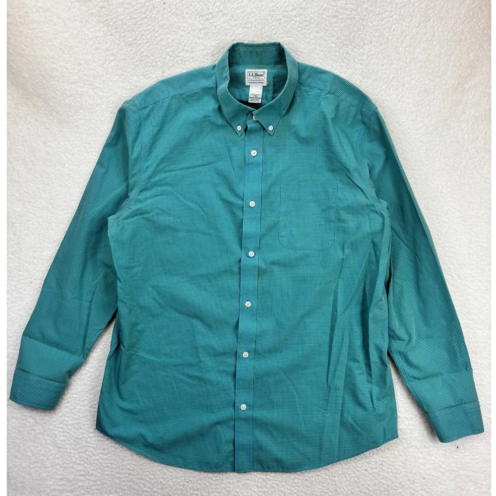 L.L.Bean Button Down Shirts Men's L Red Green Plaid Long Sleeve Casual Lot of 5 - Picture 10 of 16